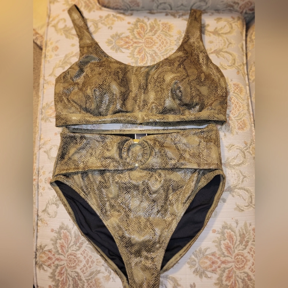 Snake Print Bikini Bathing Suit Sz 16